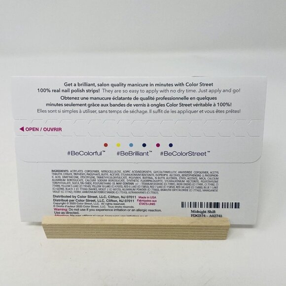 Color Street 100% Real Nail Polish Strips Midnight Shift Blue Glitter 16 Pieces - Picture 3 of 5